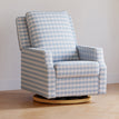 Blue Gingham with Light Wood Base