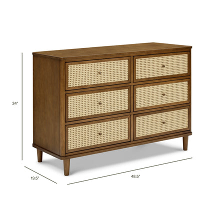 Marin with Cane 6 Drawer Assembled Dresser