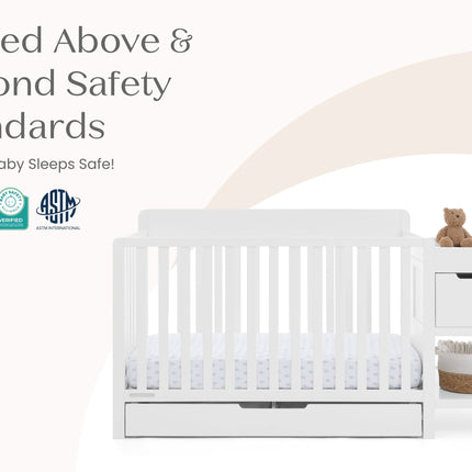 Maya 5-in-1 Convertible Crib and Changer with Storage