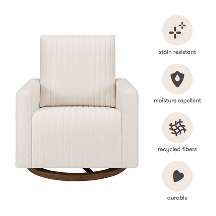 Poe Channeled Swivel Glider in Eco-Performance Fabric | Water Repellent & Stain Resistant