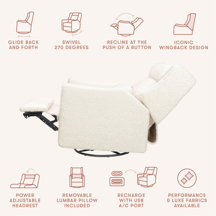 Kiwi Plus Power Recliner and Swivel Glider with Power Adjustable Headrest and USB Port