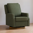 Olive Boucle with Light Wood Base