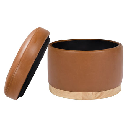 Naka Storage Ottoman in Vegan Leather