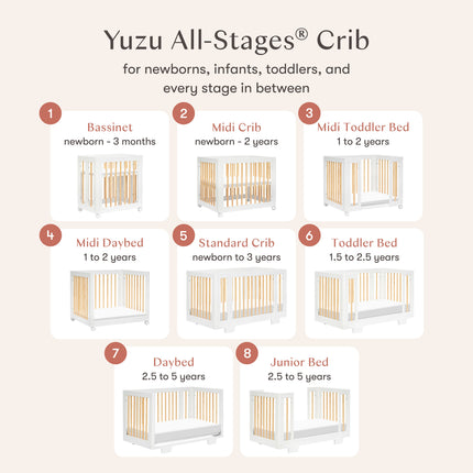Yuzu 8-in-1 Convertible Crib with All-Stages® Conversion Kits