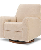 Chai Shearling with Dark Wood Base