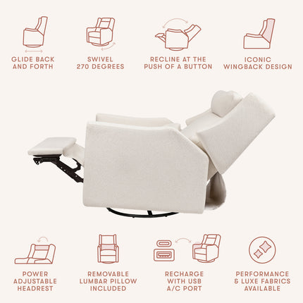 Kiwi Plus Power Recliner and Swivel Glider with Power Adjustable Headrest and USB Port