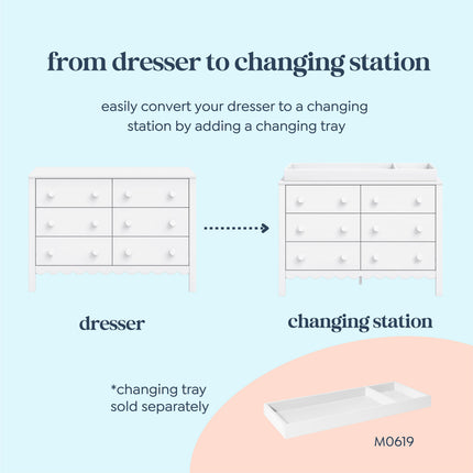 Sammy Scallop 6-Drawer Dresser