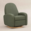 Olive Boucle with Light Wood Base