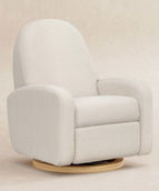 Ivory Boucle with Light Wood Base